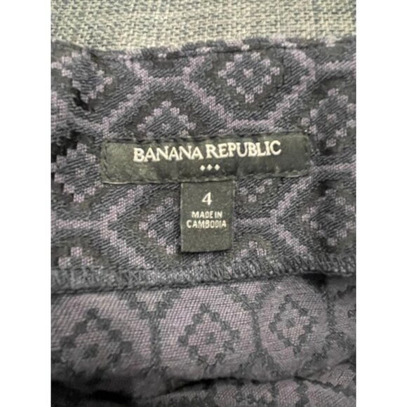 Mini Pleated Banana Republic Black Purple Brocade Satin Thread Mini Skirt Sz 4 - Picture 9 of 10
